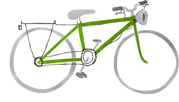 Illustration eines grünen Fahrrades